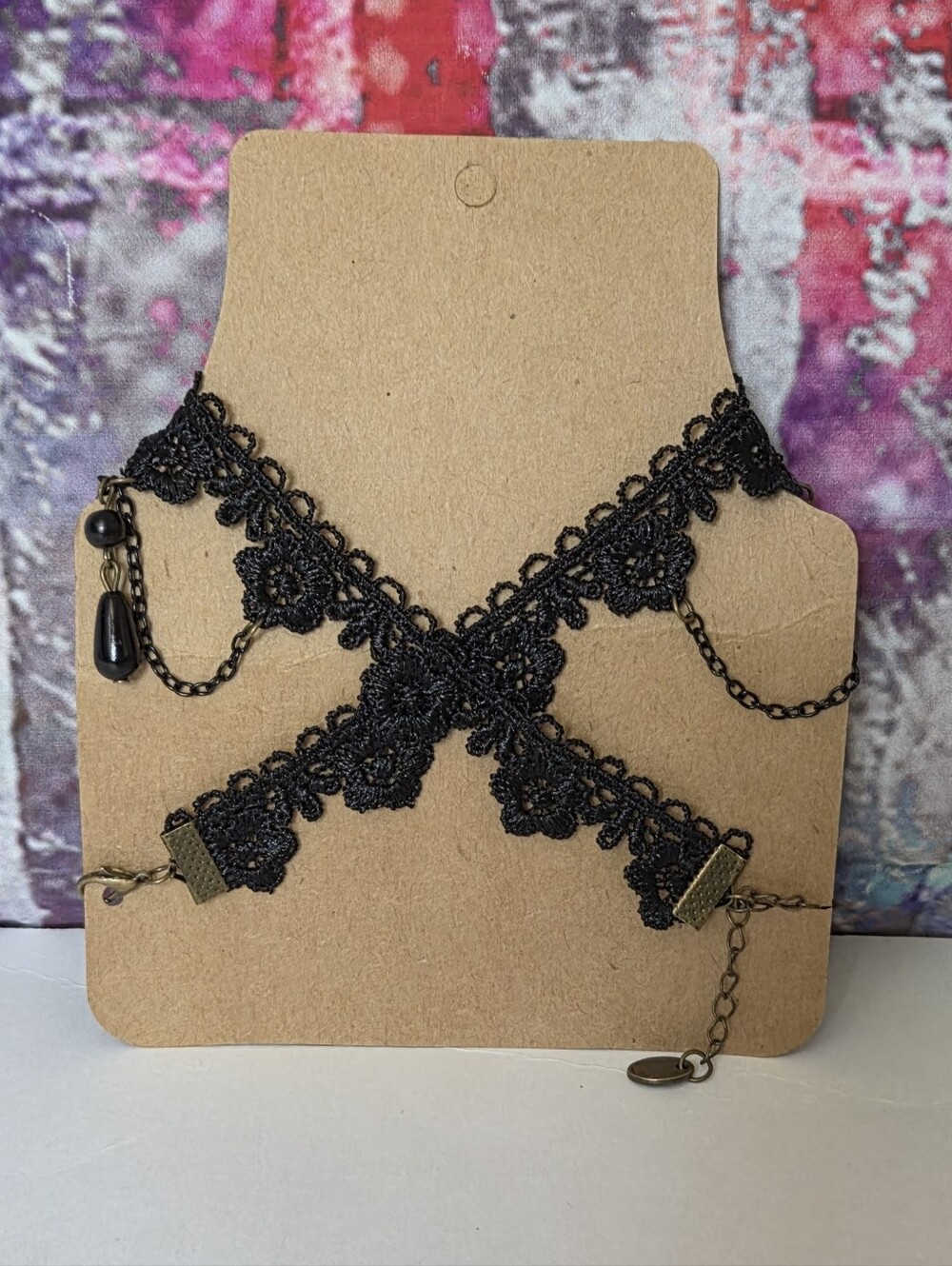 Handmade Black Victorian Lace Choker Necklace NIP - Picture 4 of 7